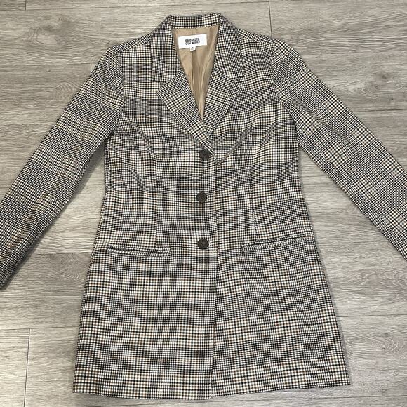 BB Dakota Steve Madden Blazer Womens S Plaid Lined Jacket Office Casual - Picture 1 of 9